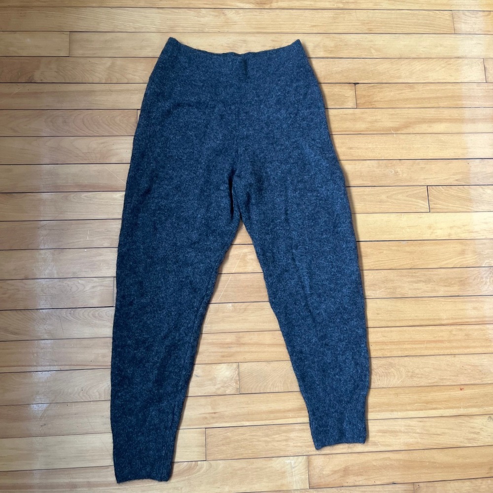 ARKET Charcoal Grey Alpaca Wool Blend Knit Joggers Tapered Lounge Pants Size M